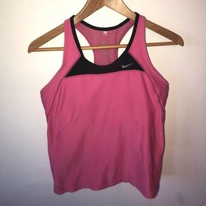 Pink Nike Tank Top with Built in Sports Bra